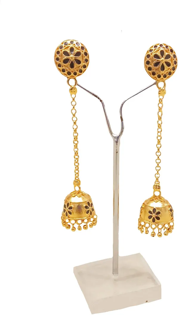 Assamese_Traditional_Black_Colour_Japi_Jhumka_Earring_For_Girls_&_Women